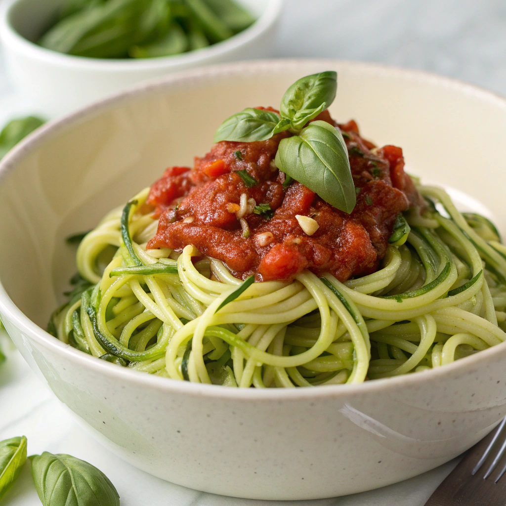 Zucchini Noodles with Tomato Sauce