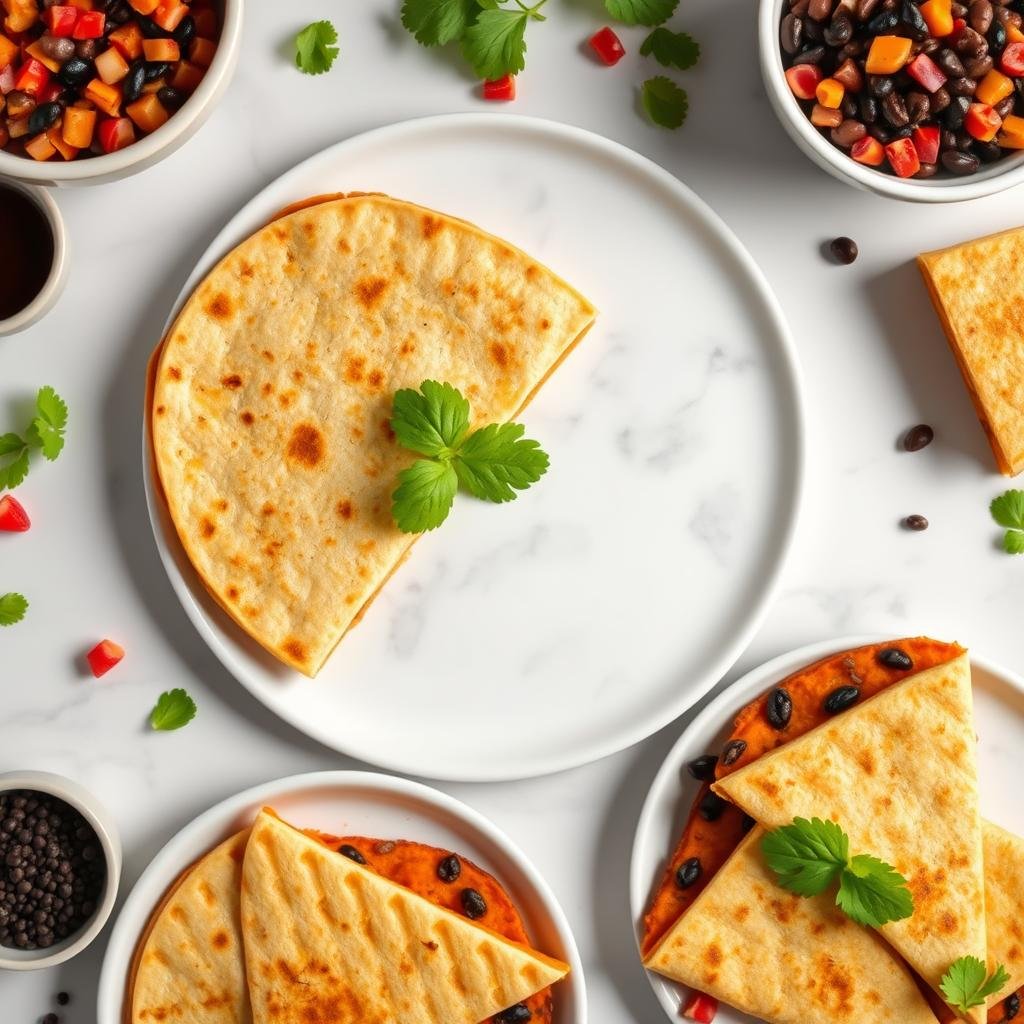 Baked Sweet Potato and Black Bean Quesadillas