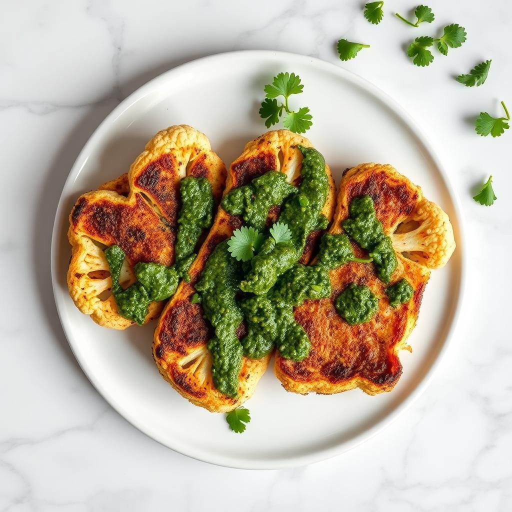Roasted Cauliflower Steaks with Chimichurri